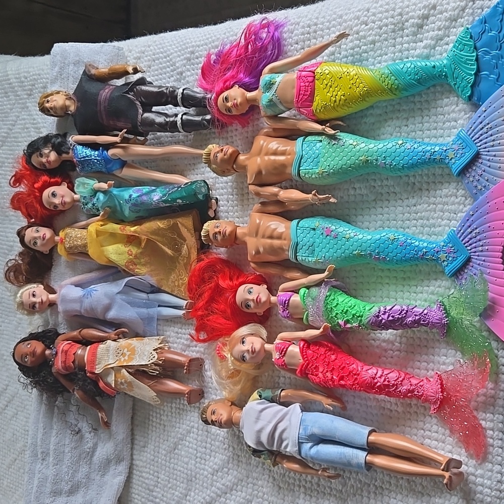 Colorful Mermaid and Doll Set